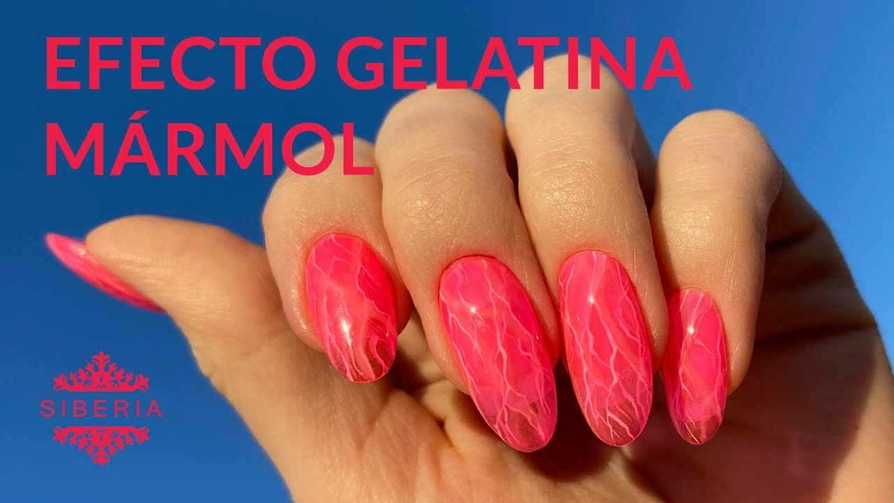 Uñas efecto gelatina con textura de mármol | manicura efecto gelatina 💖