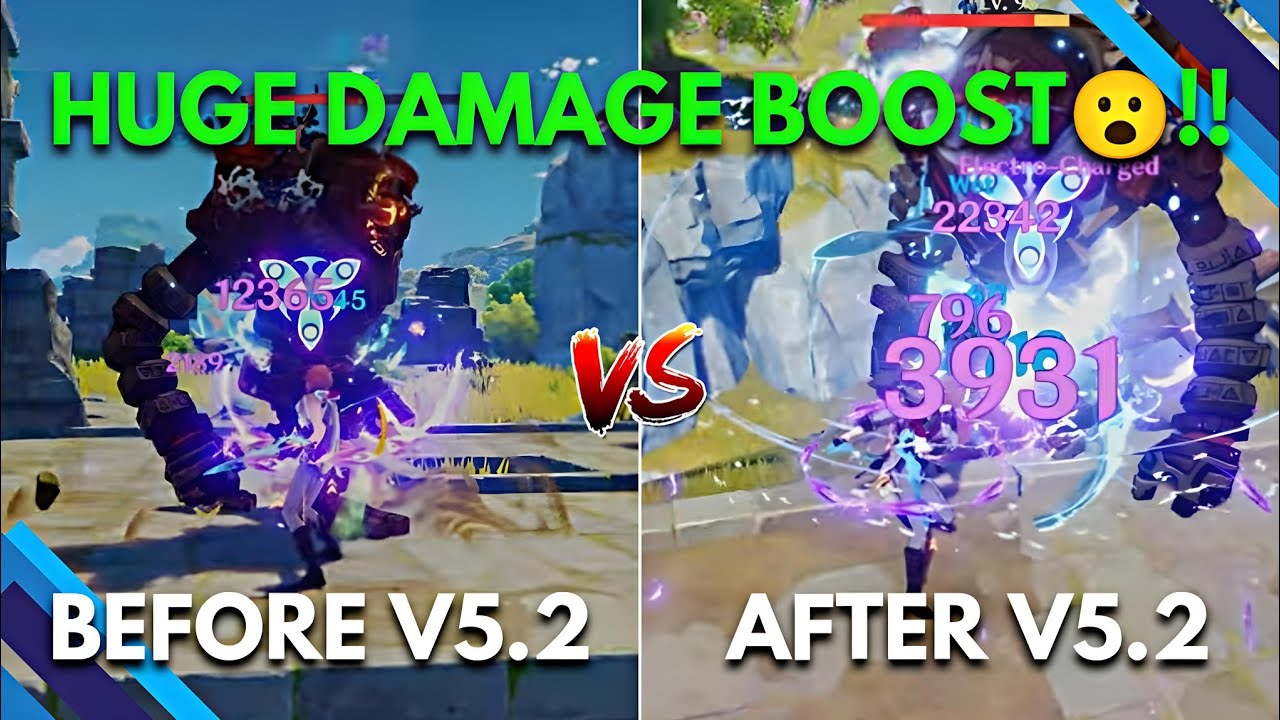 Genshin Impact Elemental Reactions Buff Comparison Before and After v5.2