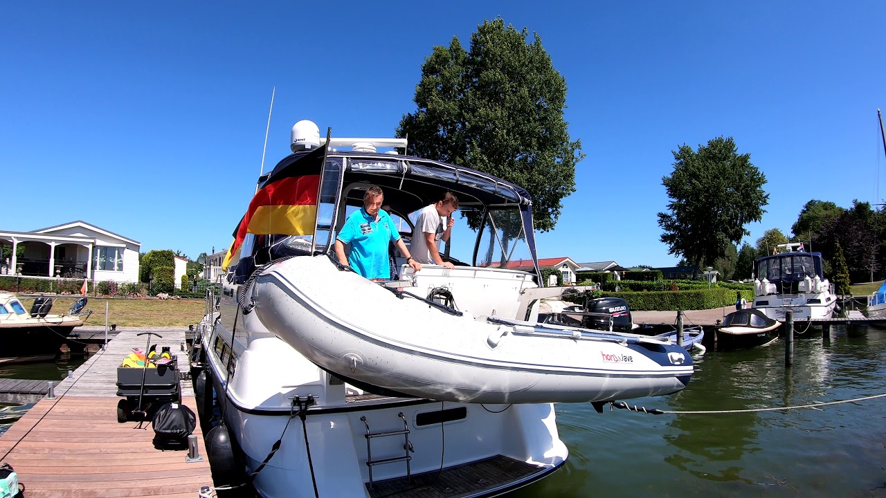 Tipp: How To - Befestigung des Schlauchboots Honwave T35 an der Davits damit es nicht schwingt.