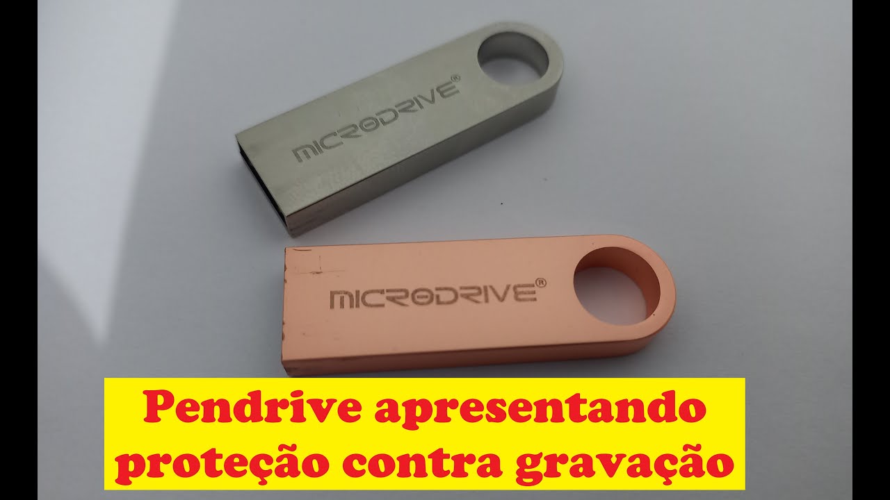 Pendrive apresentando proteção contra gravação