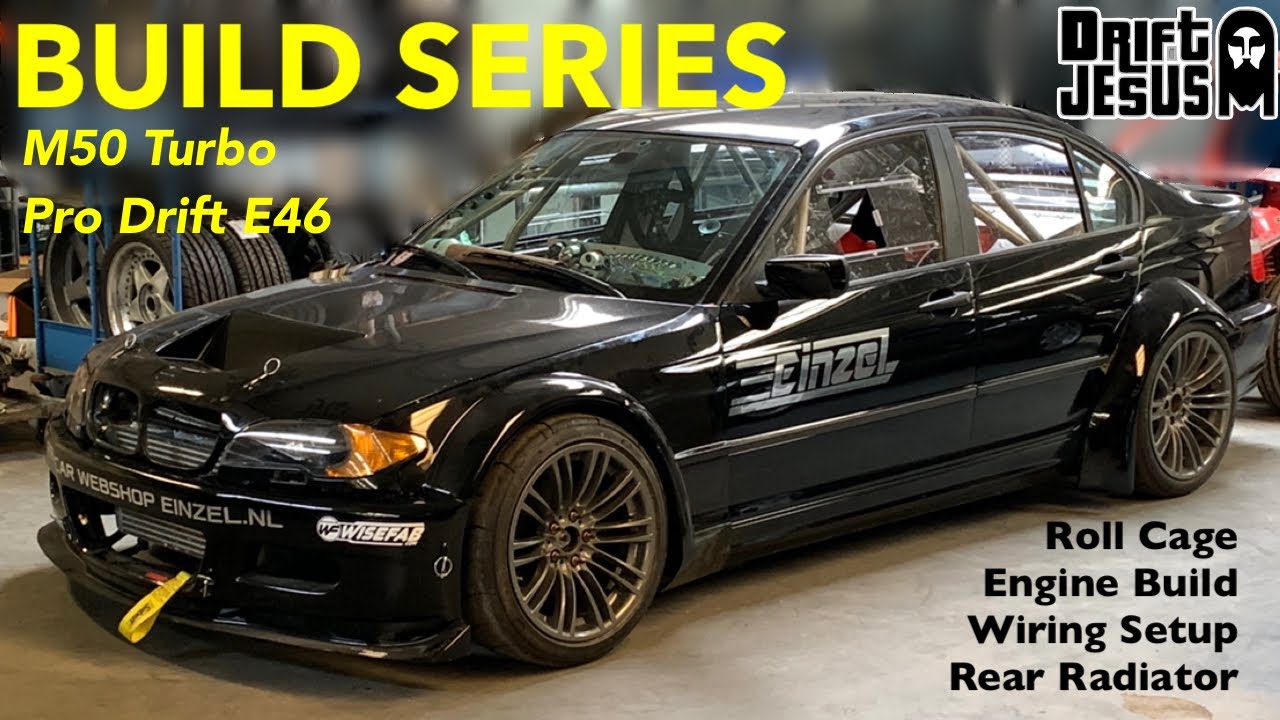 Build Video ; Fabrication of BMW E46 M50 Turbo Sedan Pro Drift Car , Rear Mount Radiator