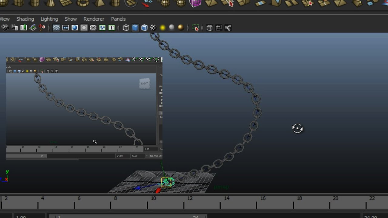 How to model a Chain in a custom path in maya