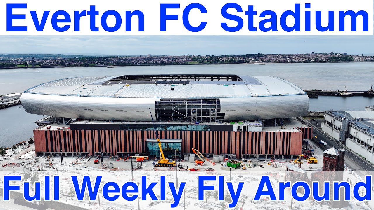 NEW Everton FC Stadium at Bramley Moore Dock. A Full FlyAround!