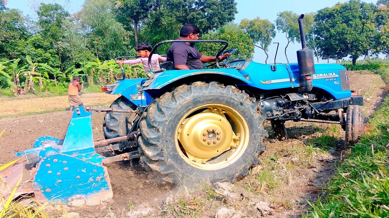 Amazing Big Sonalika Tractor Land Enough Cultivate| সোনালিকা ট্রাক্টর দিয়ে শুকনো জমিতে চাষ করা|2