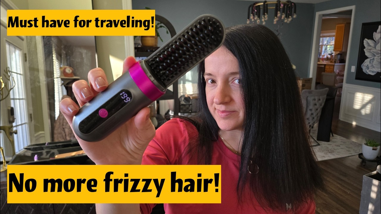Cordless Hair Straightener Brush Review | Fast Heat & Travel Friendly