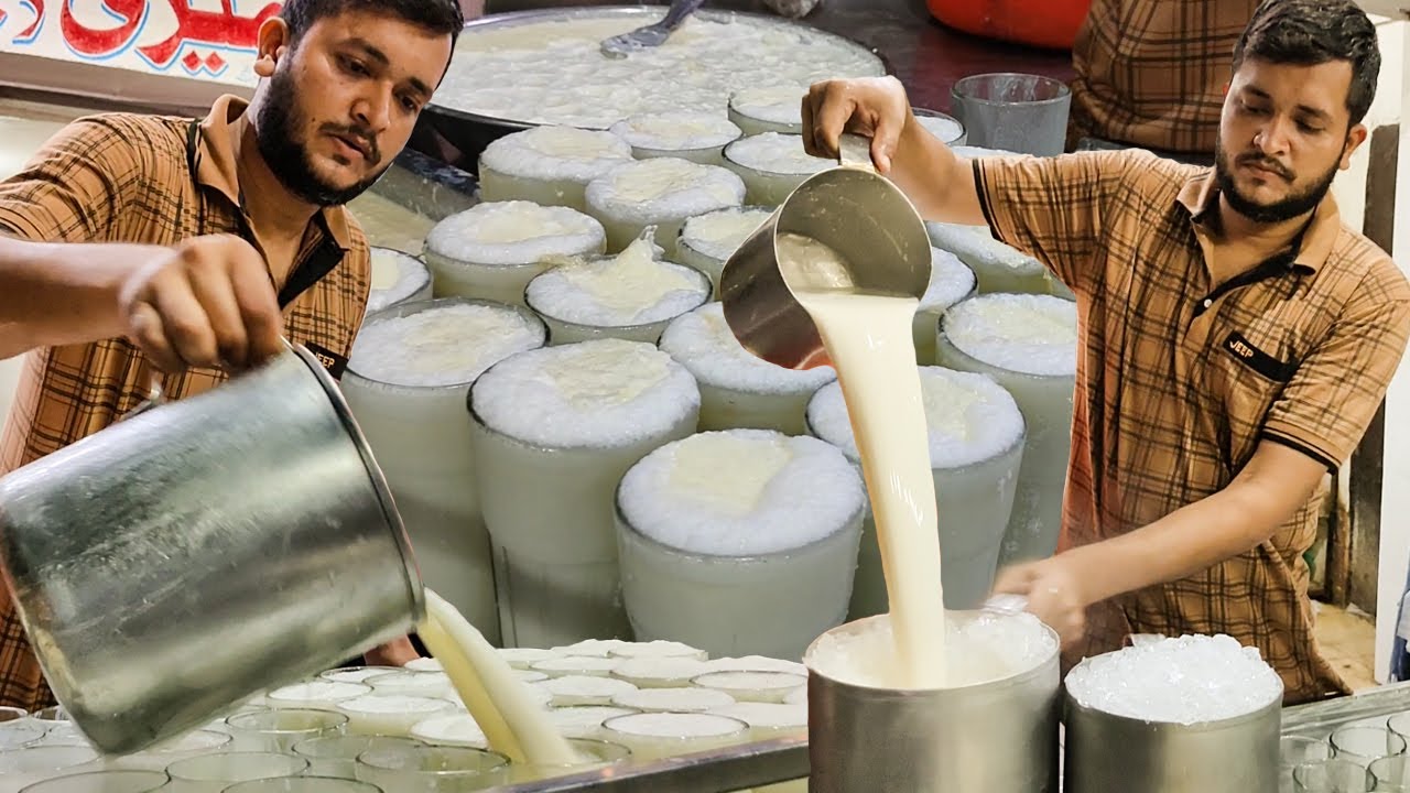 Nonstop Lassi Making • Fastest 100+ MAWA RABDI LASSI Making at Ajmeri Lassi | Pakistani Street Drink