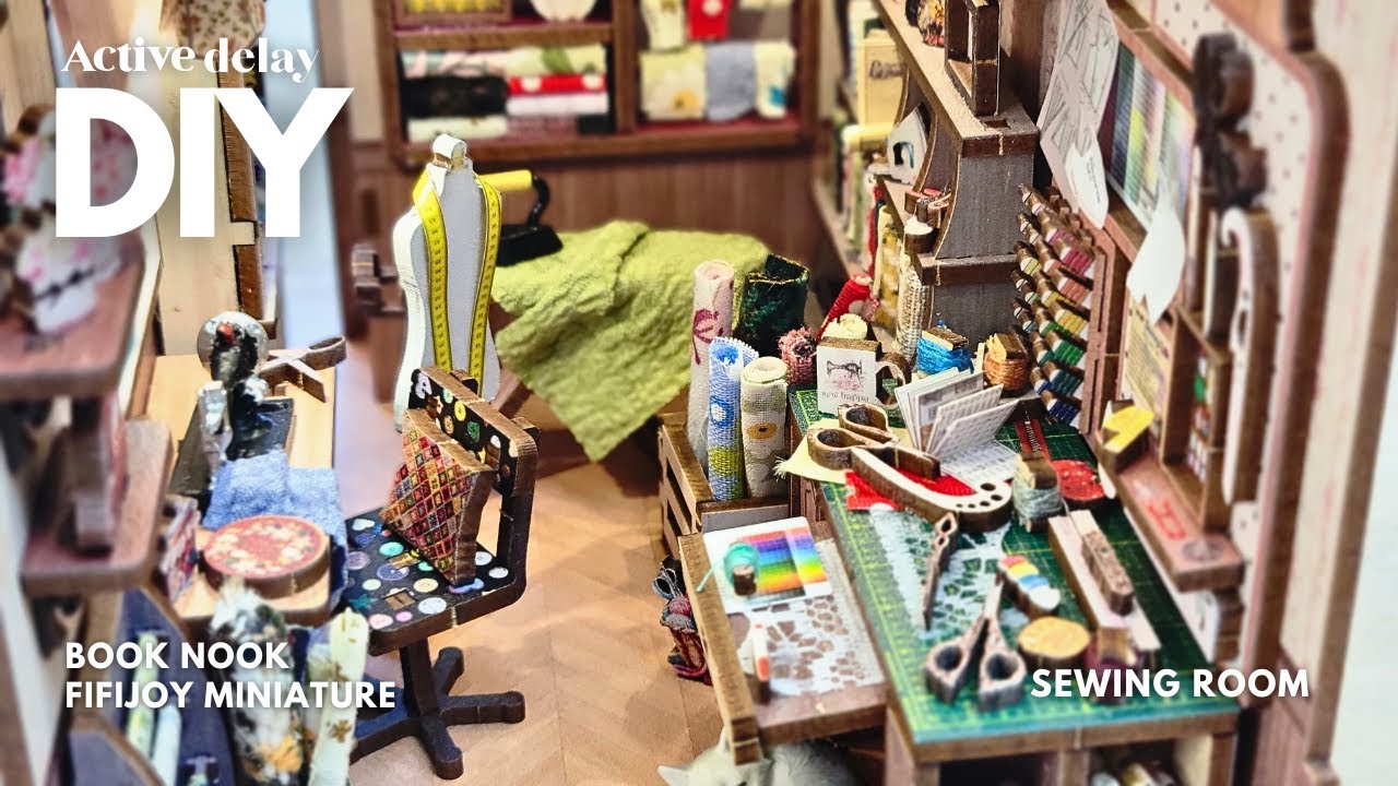 ASMR Cozy Sewing Room Book Nook 🧵 (No Talking, Fabric Sounds, Gentle clicks)