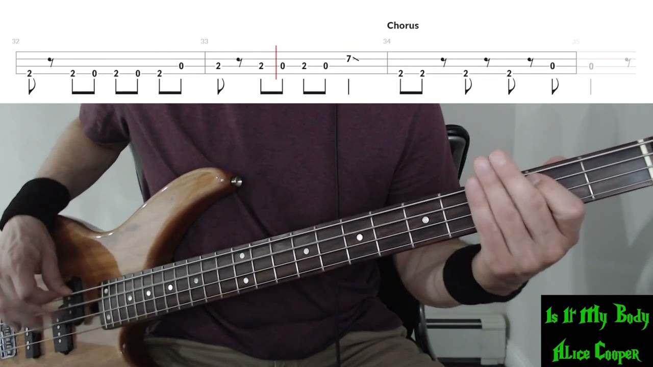 Is It My Body by Alice Cooper - Bass Cover with Tabs Play-Along