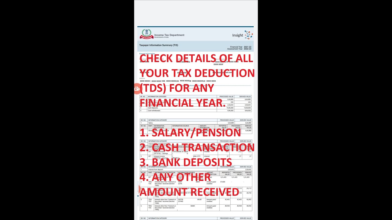 🔥 How To Check Total Tax Deduction For PAN AY 2022-23 | Verify Total Tax Liability |TIS AIS download