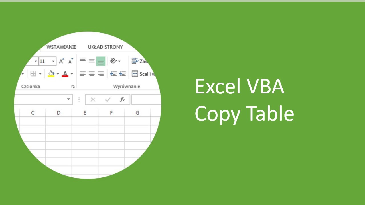 Excel VBA - Copy Table