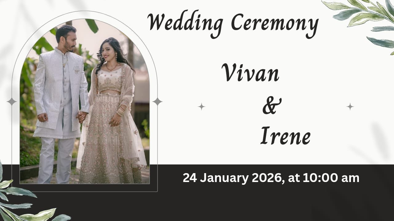 Wedding Ceremony Of VIVAN & IRENE | Watch LIVE