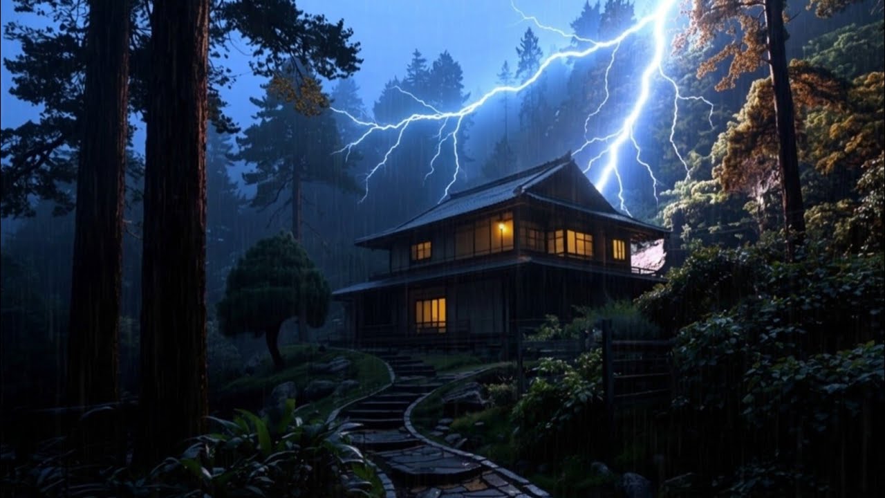 Very Heavy Rain Sounds for Deep Sleep ⛈️ Instant Calm & Powerful Stress Relief All Night