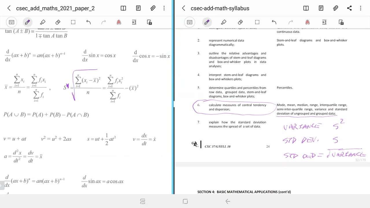 CXC CSEC Add Maths Statistics Class 1