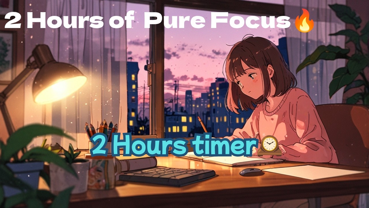 🌙 2-Hour Work Session | Lo-fi Chill Beats to Focus, Study & Get Things Done