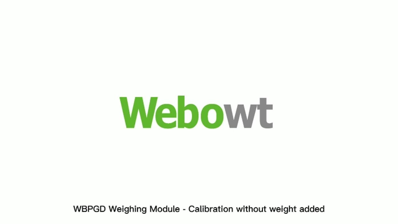 WEBOWT WBPGD Weighing Module Calibration without Weight Added