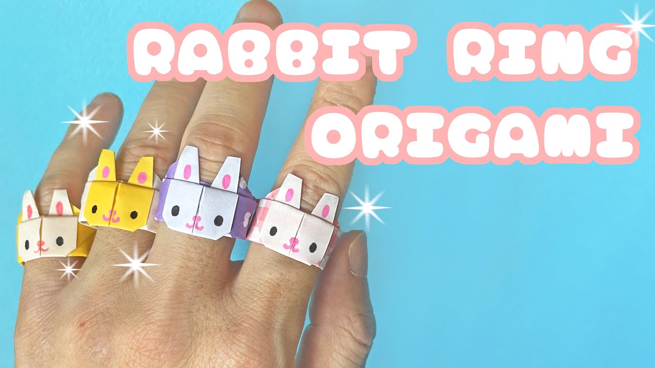【遊べる折り紙】うさぎの指輪の折り方音声解説付☆動物の指輪シリーズ・Origami bunny ring tutorial/アクセ/たつくり