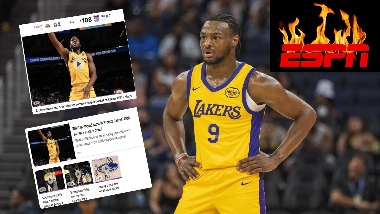 ESPN is getting DESTROYED for INSANE Bronny James coverage during 4 point DISASTEROUS NBA debut!