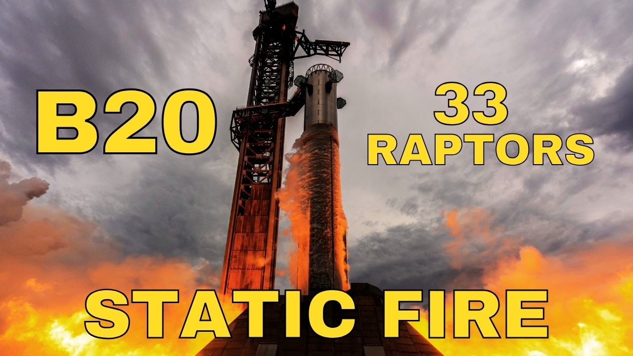🚀 SpaceX: Booster 20 successfully completes its static fire with 33 Raptor 3 engines! 🔥 Fli...