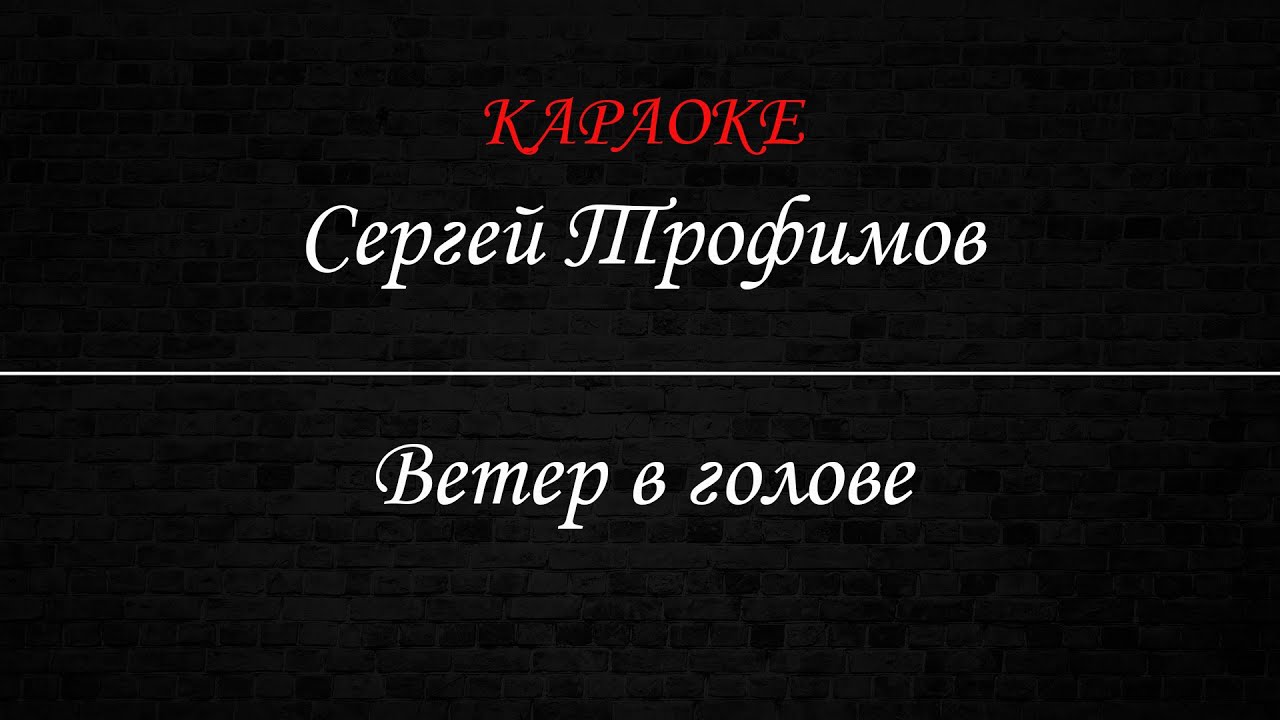 Сергей Трофимов - Ветер в голове (Караоке)