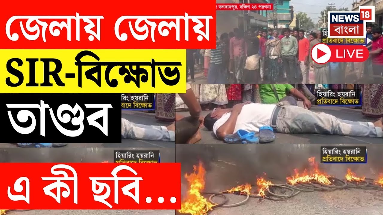 Bengal SIR LIVE | জেলায় জেলায় SIR-বিক্ষোভ। বাদুড়িয়ায় পথ অবরোধ,টায়ার জ্বালিয়ে কমিশনের বিরুদ্ধে ক্ষোভ