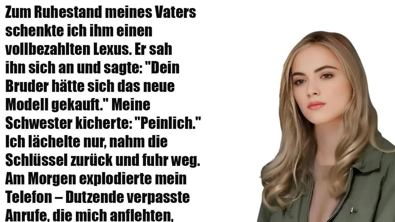 Vater Rente： Schenkte ihm vollen Lexus – er sagte： „Dein Bruder hätte das mehr geliebt!“