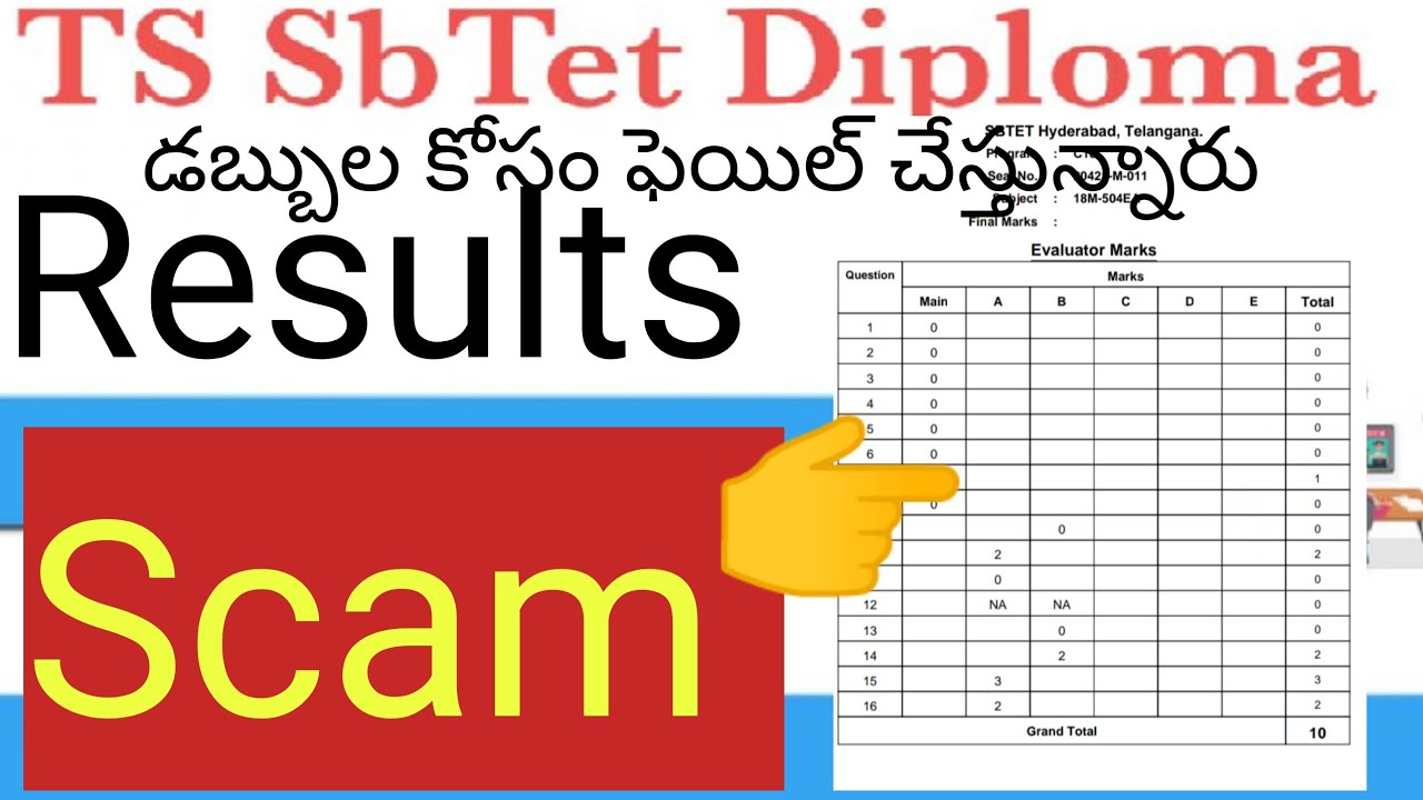 Ts SbTet Diploma Results Scam - డబ్బుల కోసం ఫెయిల్ చేస్తున్నారు