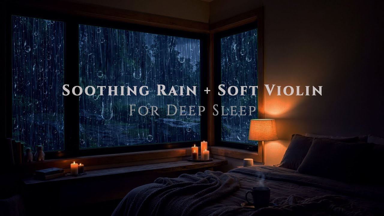 Soft Rain and Beautiful Violin Melody😴🎻🌧️ Close Your Eyes and Sleep in Minutes