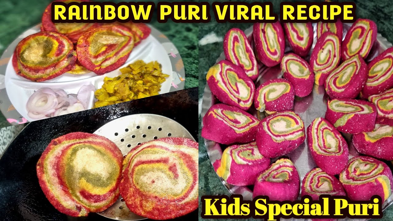 Rainbow Puri Recipe | Healthy & Colorful Puri | Trending Viral Recipe