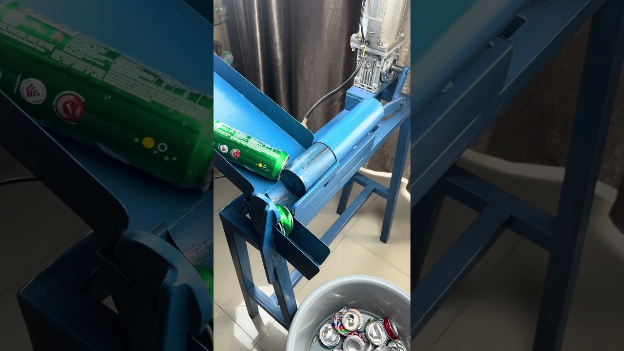 Can crushers for recycling diy#DIY#Can crushing#Wooden machine#cans #satisfying#FallintoShorts