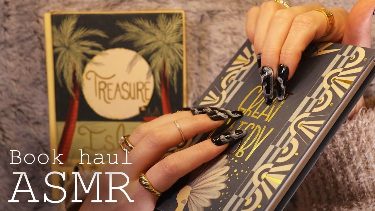 ASMR Book haul (🎧 soft spoken, tapping, scratching & tracing)
