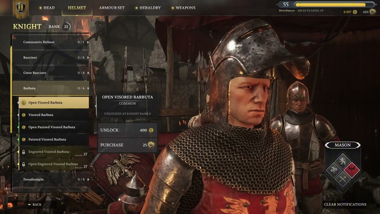 🔥 Chivalry 2 | Mason Knight Helmets Showcase – Brutal Elegance in Iron | 2025