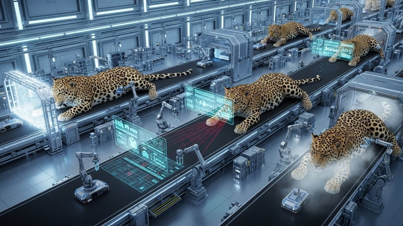 Leopards painting spots process (fantasy factory)