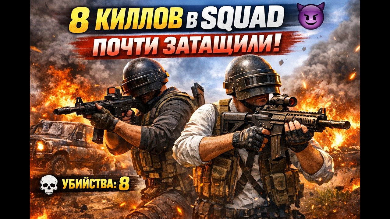 Жёсткая катка в PUBG — 8 киллов, но нас зажали сзади