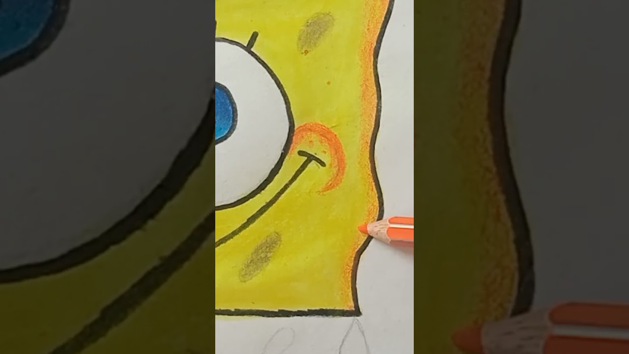 one drawing but 4 different styles 🤩😱 | SpongeBob in 4 styles #art#drawing#ytshort