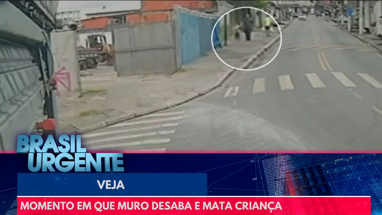 Veja o momento em que muro desaba e mata crian&ccedil;a | Brasil Urgente