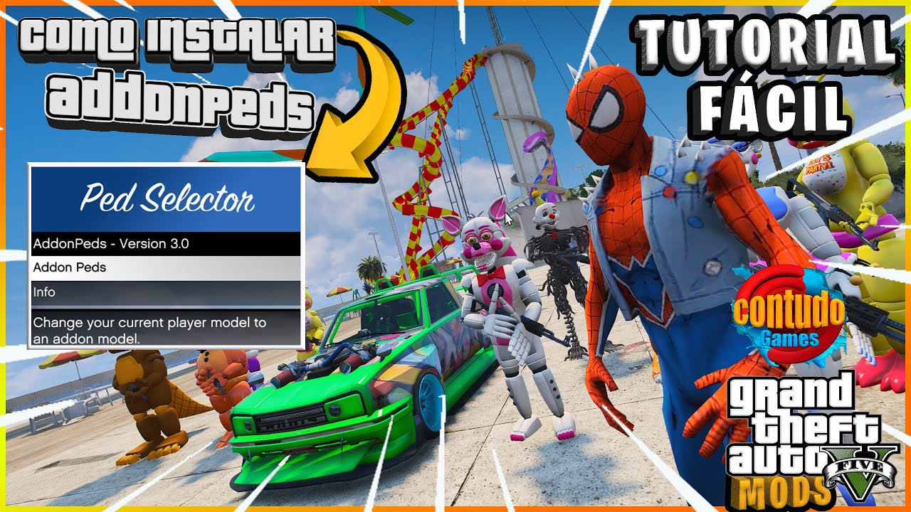 GTA 5 :COMO INSTALAR PED SELECTOR MOD( ADD-ON PED ) FÁCIL E COMPLETO#gta5#pedselector#modding#jogos