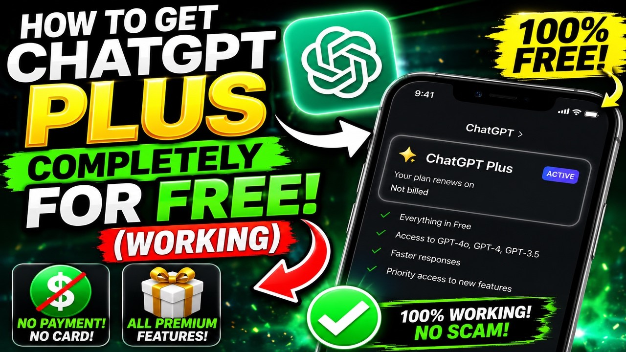 How to get ChatGPT Plus COMPLETELY for FREE! (WORKING)
