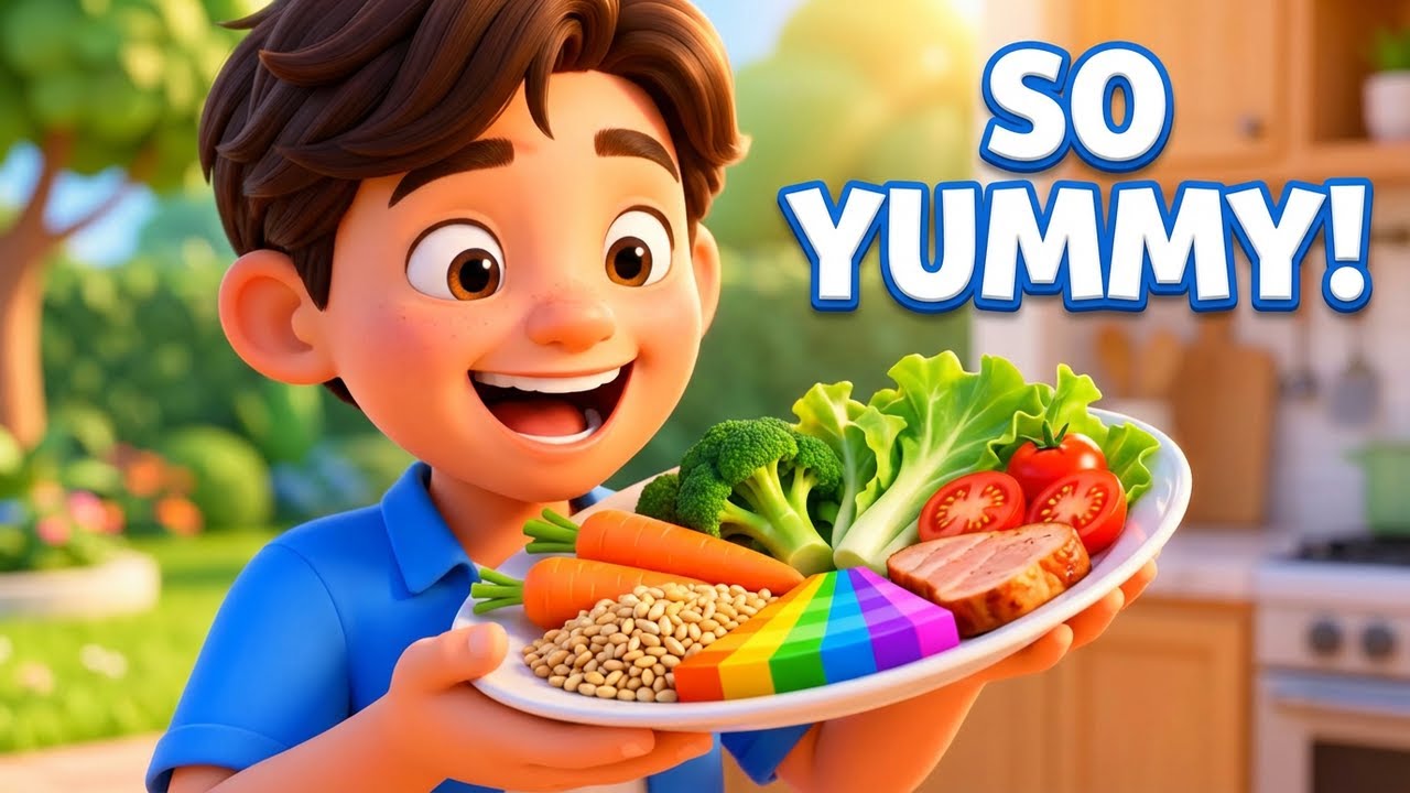 Proteins, Veggies & Grains! 🥗 | Balanced Meals Song | Kids Healthy Eating Songs