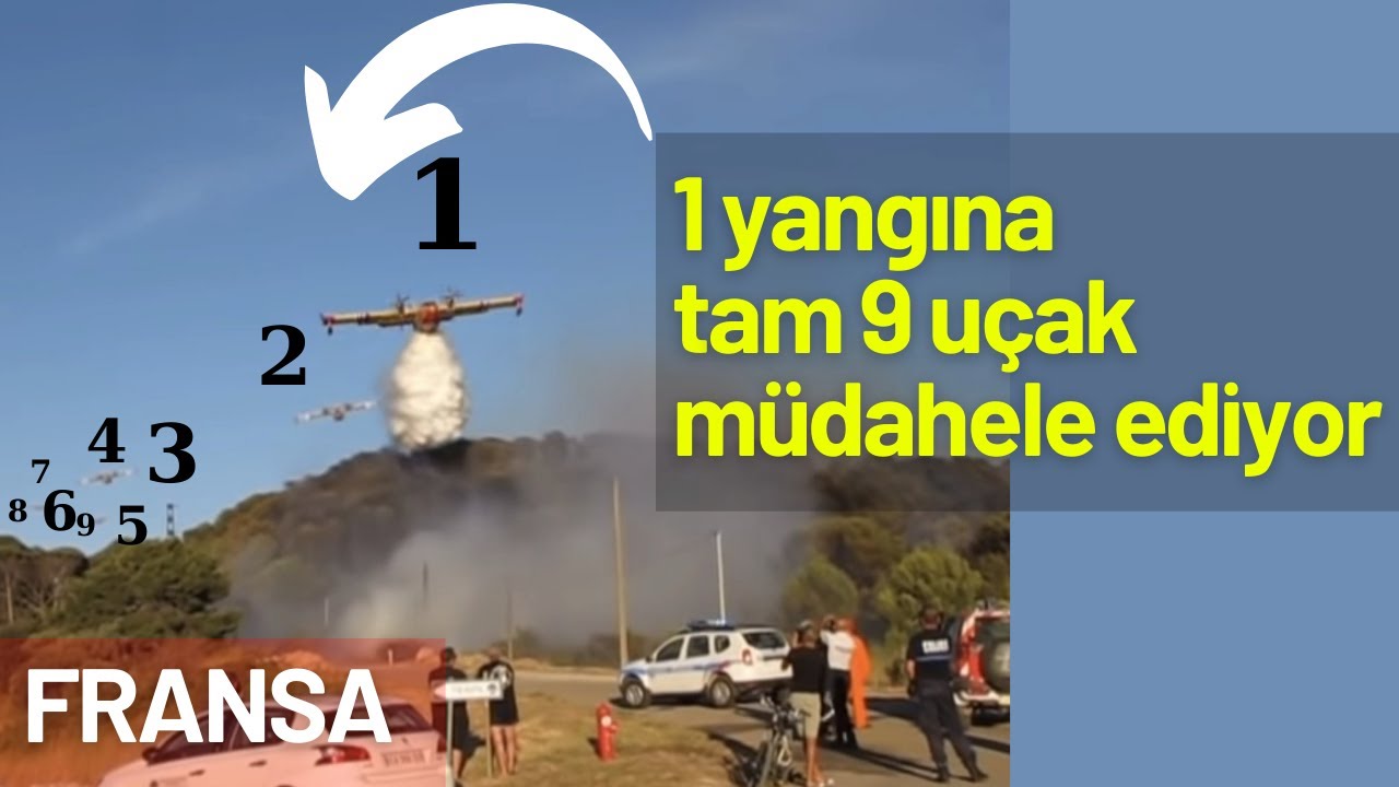 Tam 9 uçak yangına saldırıyor ve büyümeden söndürüyor!