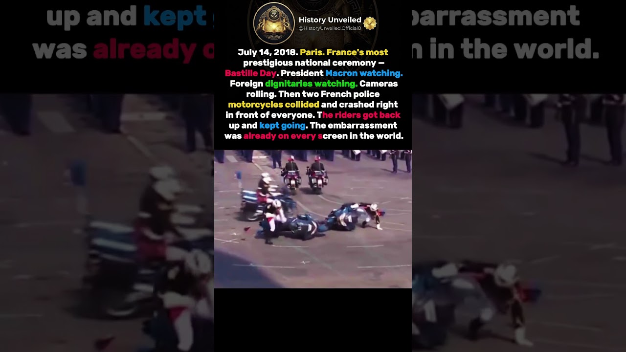 Two Police Bikes Crashed at France's Most Important Ceremony. Right in Front of the P #shorts