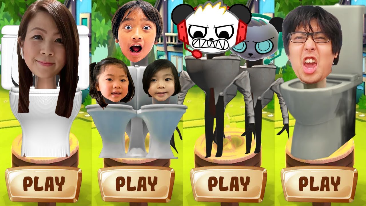 Tag with Kaji Ryan's Family Real Life Skibidi Dob Toilets Meme Costumes vs Combo Panda Toilets