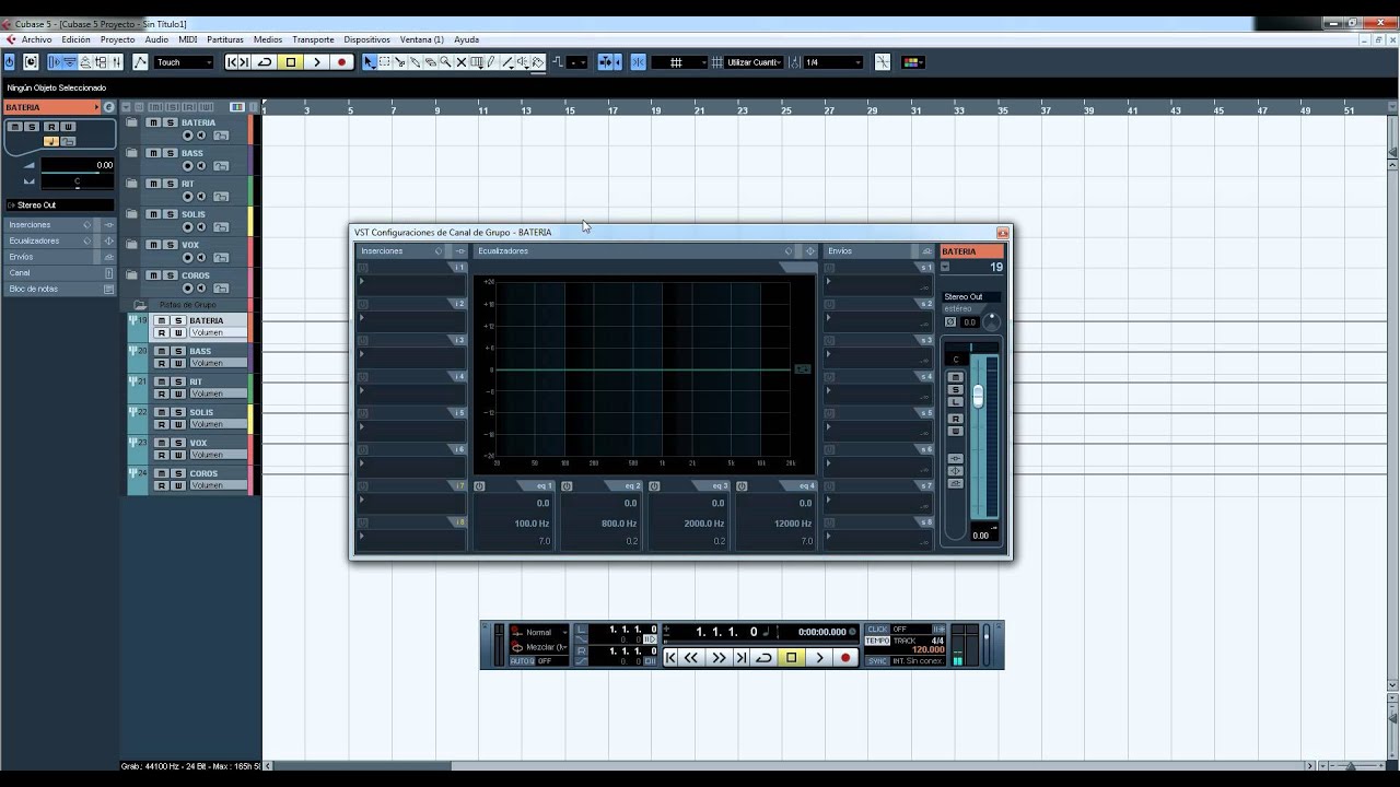 Tutorial. Uso de pistas de grupo y carpeta en Cubase 5 (español)
