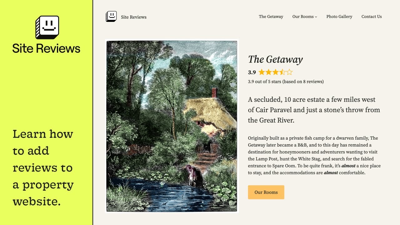 How to add reviews to a property website using Site Reviews.