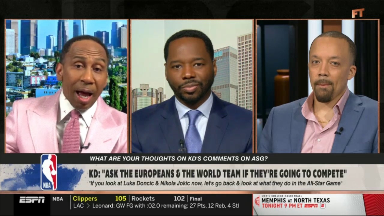 FIRST TAKE | Stephen A. on Durant criticized Luka & Jokic for a lack of effort at NBA All-Star Game
