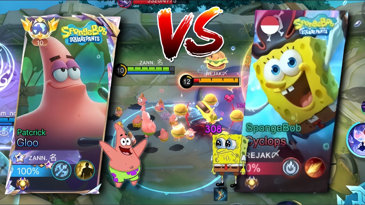 GLOO PATRICK VS CYCLOPS SPONGEBOB 🤯( Must watch ) - NEW SKIN GLOO GAMEPLAY - MLBB