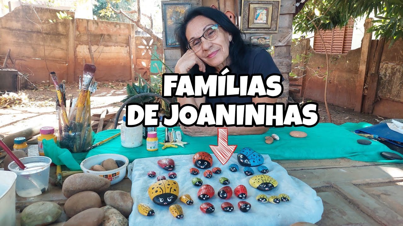 SIMPLES e FÁCIL! Como PINTAR joaninhas na PEDRA!