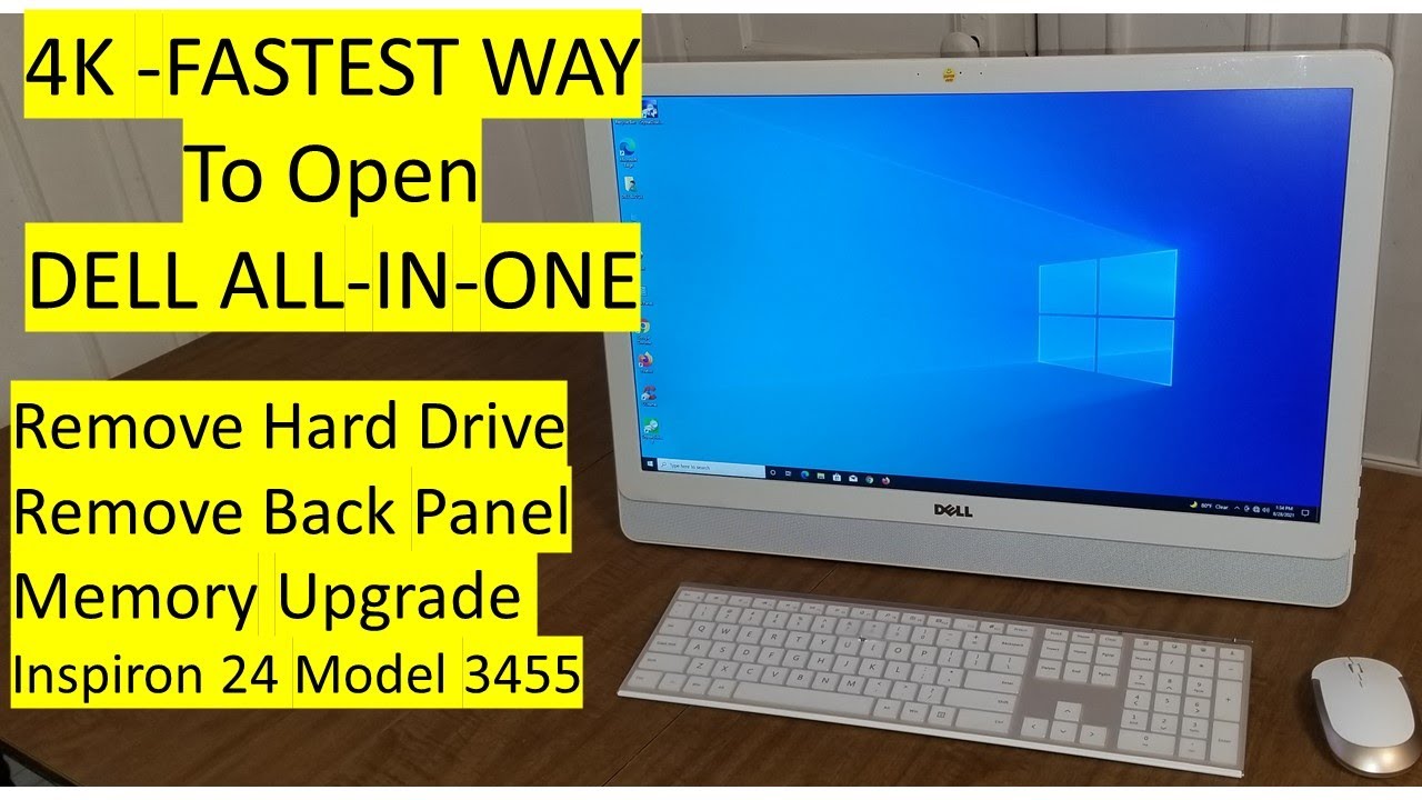 4K FASTEST way to open DELL ALL IN ONE AIO Remove Hard Drive HDD, Back Panel, Inspiron 24 Model 3455