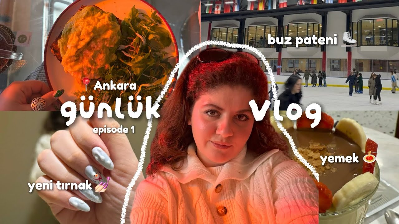 Bir Günlük Vlog | yeni tırnaklar, buz pateni, makarna ve tatlı 🫠