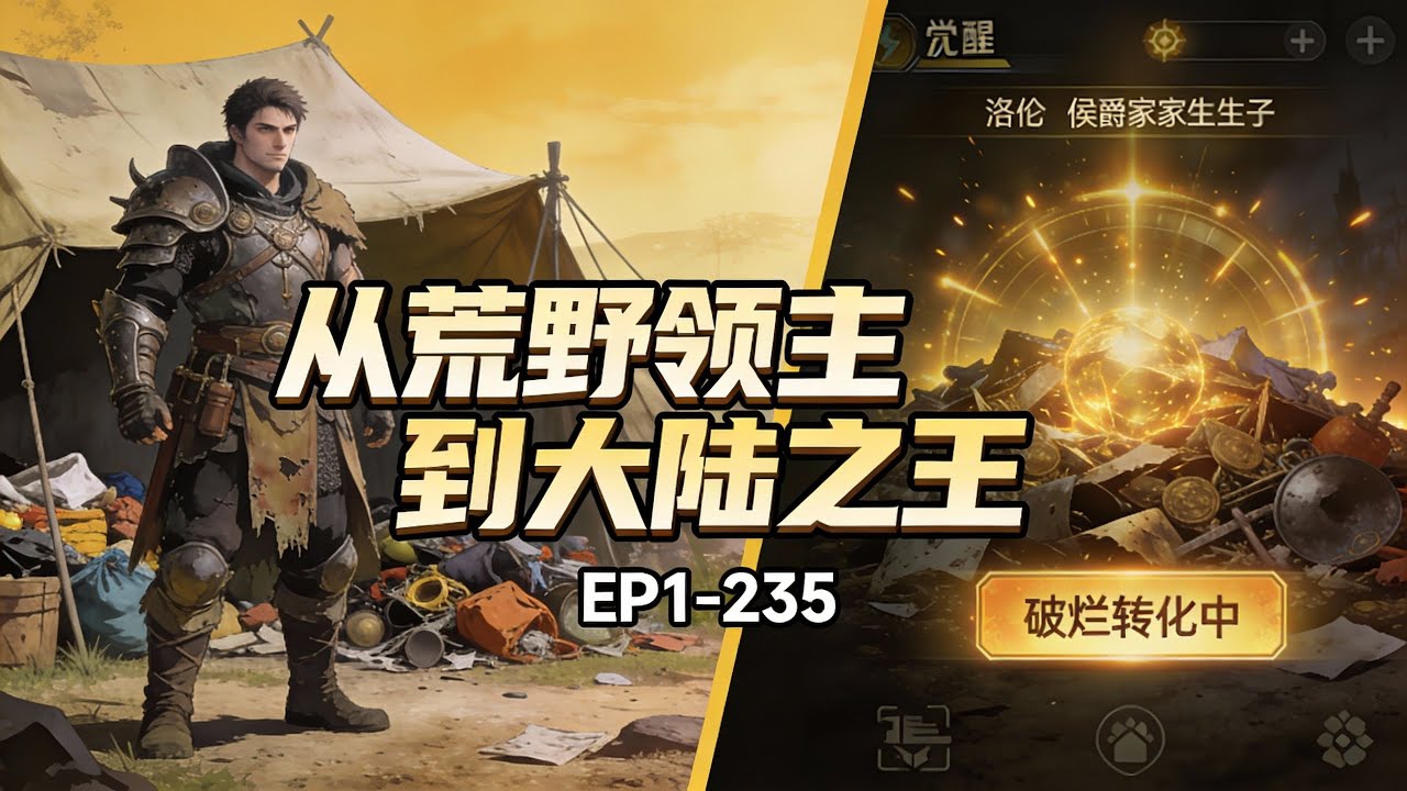 🔥《从荒野领主到大陆之王》EP1-235💥  我，洛伦，侯爵家的私生子，成为了荒野上的开拓领主。 别人招兵买马，我只能专收破烂， 还好觉醒了系统，破烂也能逆天改命！#爽文#小說#有声书#漫画