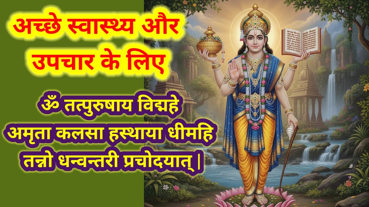 धनवंत्री मंत्र , ऊ एतत्पुरुषाय विद्महे अमृता कलश हस्ताय धीमहि तन्नो धन्वंतरि,प्रचोदयात्,